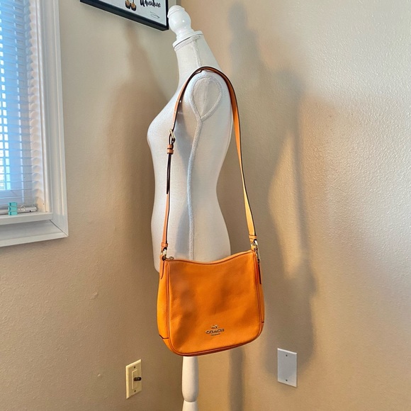 Coach Handbags - Coach Ellie Leather Crossbody File Bag in candied orange